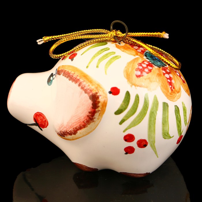 Сувенир «Поросёнок», 2×2×3 см, ярославская майолика микс