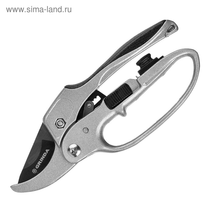 

Секатор контактный, 8" (20 см), с храповым механизмом, округлые лезвия, GRINDA