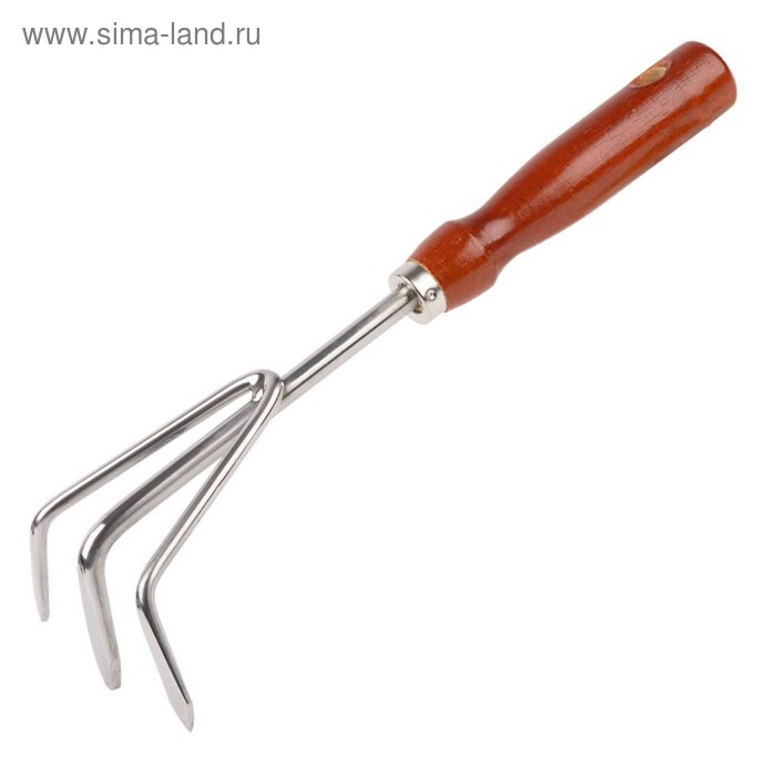 Рыхлитель, длина 28 см, 3 зубца, деревянная ручка, GRINDA рыхлитель finland skill 2214 28 5 см пластик