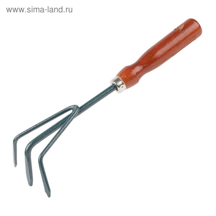 Рыхлитель, длина 28 см, 3 зубца, деревянная ручка, GRINDA рыхлитель finland skill 2214 28 5 см пластик