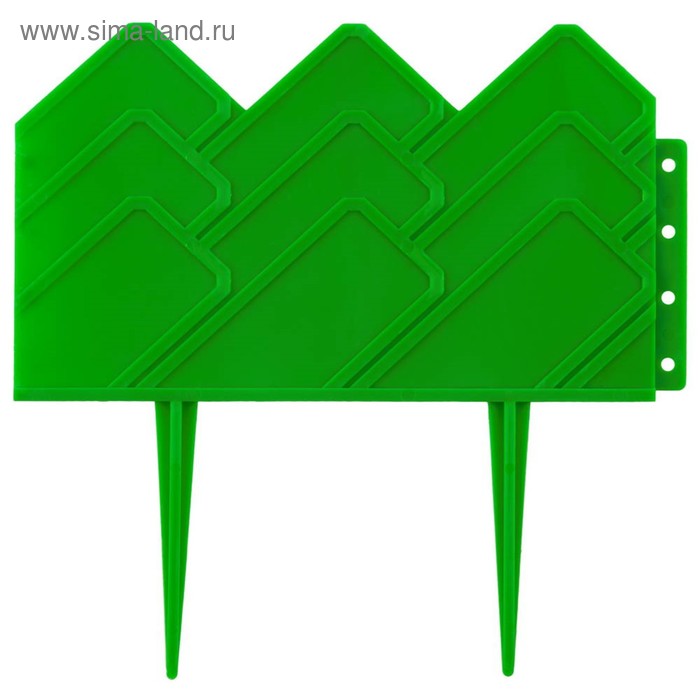 Ограждение декоративное, 14 × 310 см, 13 секций, пластик, зелёный, GRINDA