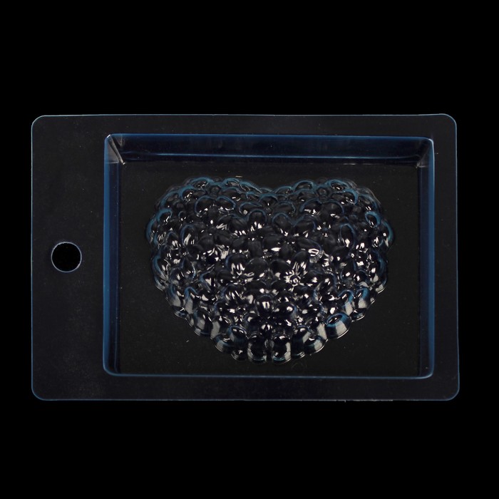 Пластиковая форма для мыла "Сердце цветочное" 9х6х2,5 см