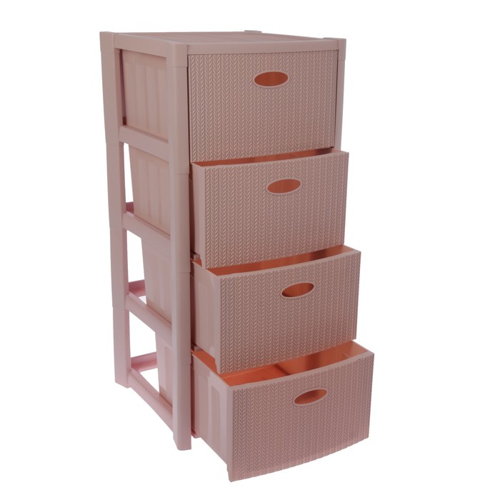 Комод 4 секции "Стиль вязание", цвет чайная роза