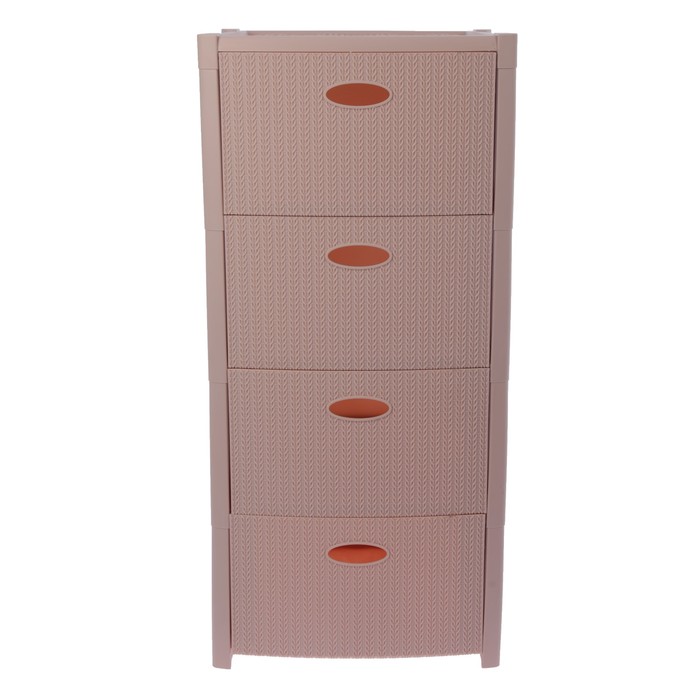 Комод 4 секции "Стиль вязание", цвет чайная роза