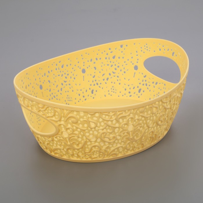 Корзина "Кружево" 2,5 л, цвет банановый