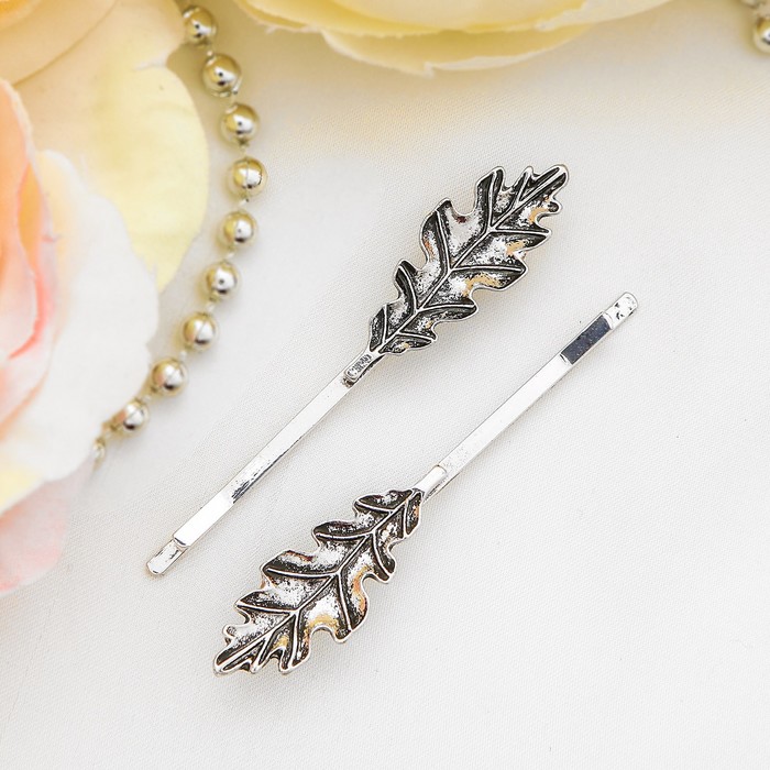 Невидимка для волос "Либерти" (цена за пару) 5,5 см, маленькие листочки