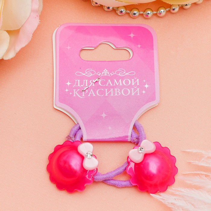 Резинка для волос "Картинка" (набор 2 шт) шляпка, микс