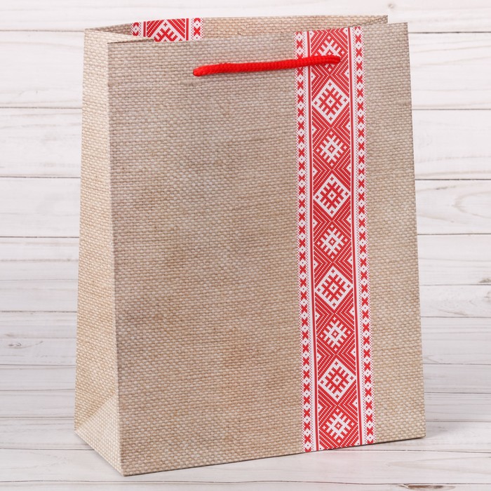 Пакет ламинированный вертикальный «Народный», MS 18 × 23 × 8 см