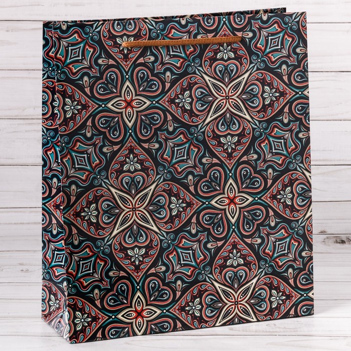 Пакет ламинированный вертикальный «Узоры», MS 18 × 23 × 8 см