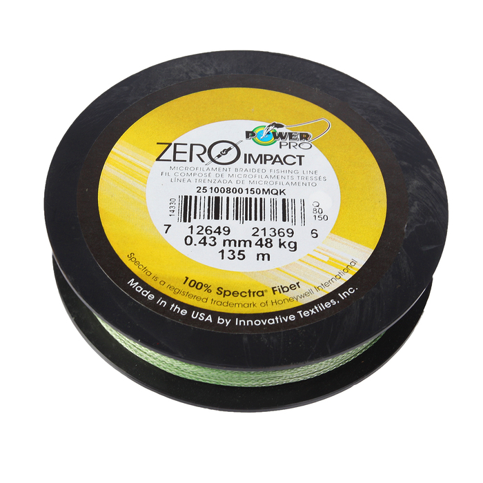 Леска плетена Power Pro Zero I 135м 0,43мм/48кг, цвет зелёный
