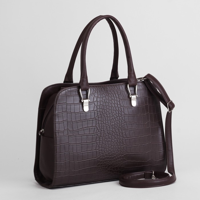 Сумка женская, отдел на молнии, наружный карман, цвет коричневый