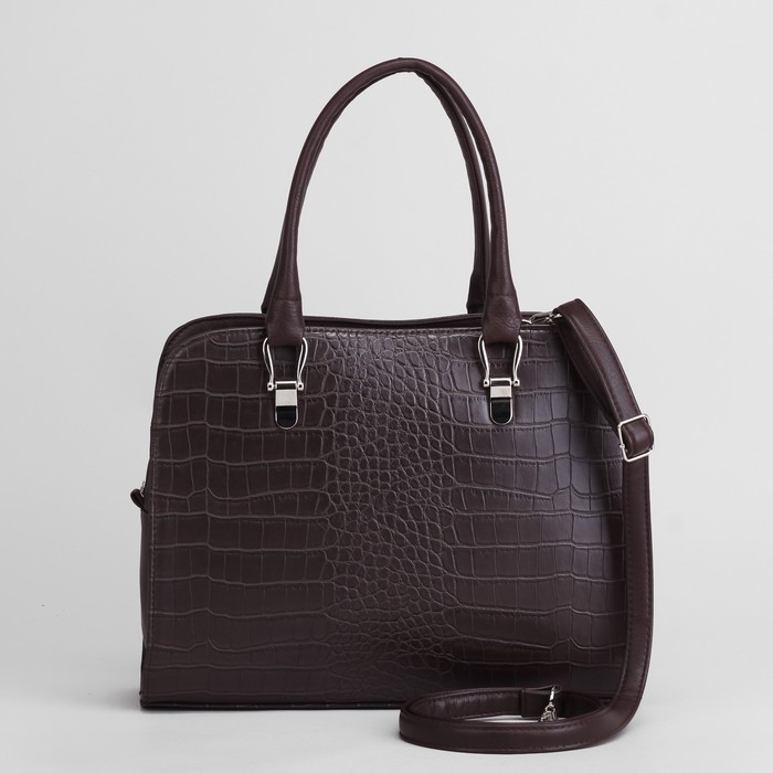 Сумка женская, отдел на молнии, наружный карман, цвет коричневый