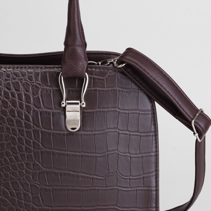 Сумка женская, отдел на молнии, наружный карман, цвет коричневый