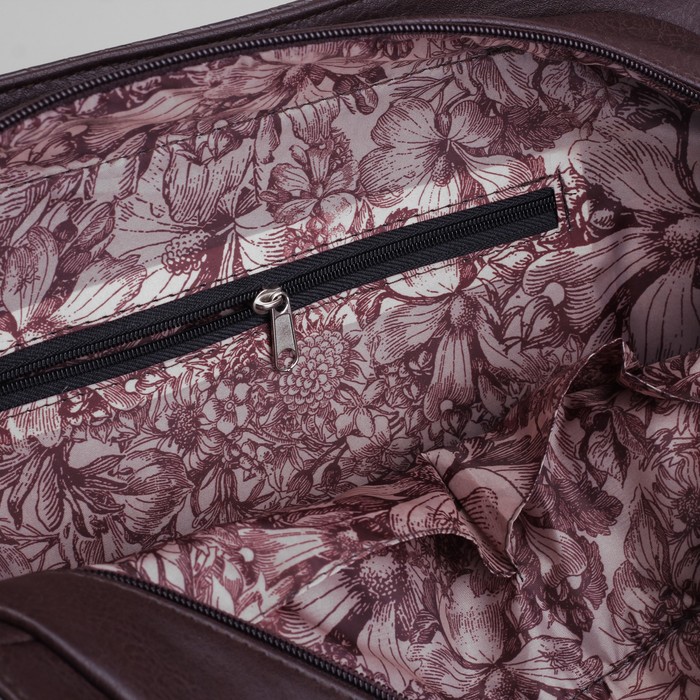 Сумка женская, отдел на молнии, наружный карман, цвет коричневый