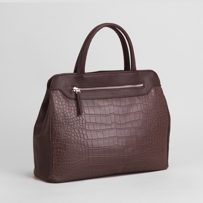 Сумка женская, отдел на молнии, наружный карман, цвет коричневый