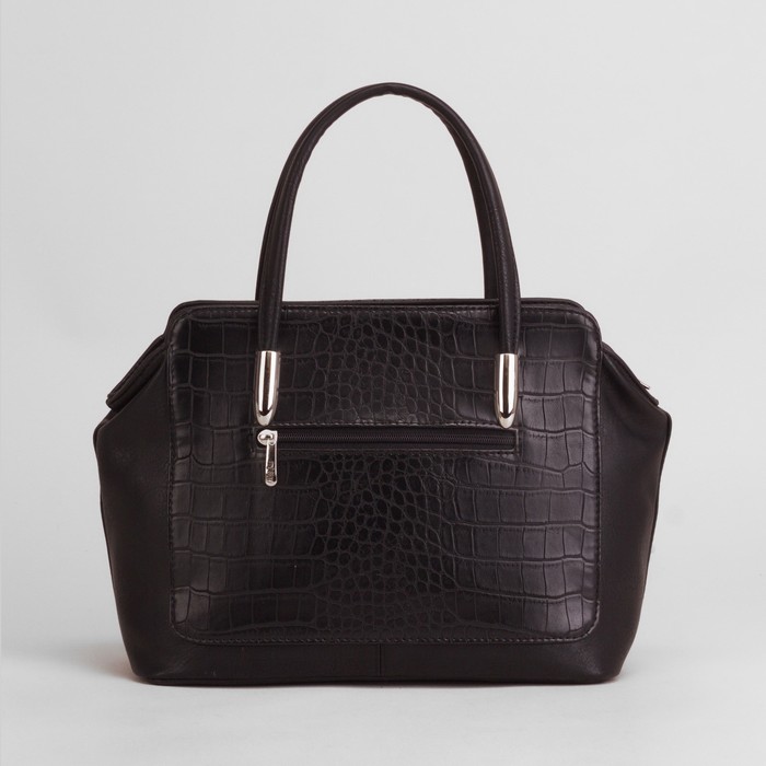 Сумка женская, 2 отдела на молниях, наружный карман, цвет чёрный