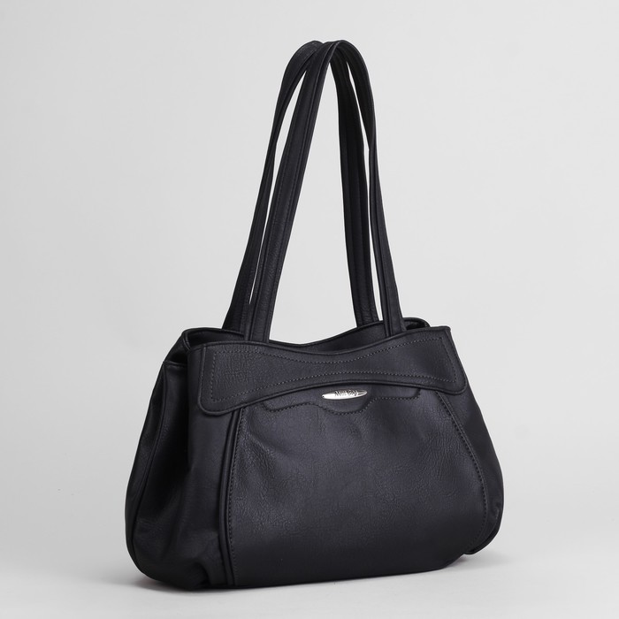 Сумка женская, отдел с перегородкой на молнии, наружный карман, цвет чёрный