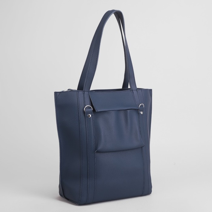 Сумка женская, отдел на молнии, наружный карман, цвет синий