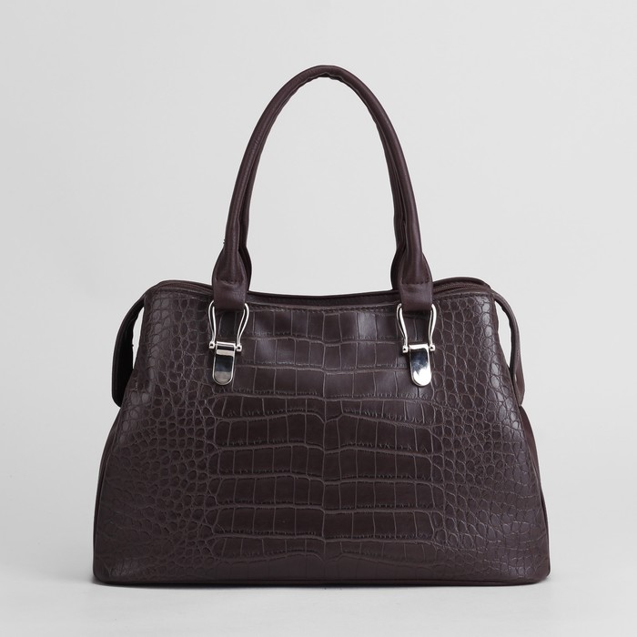 Сумка женская, 5 отделов на молнии, наружный карман, цвет коричневый