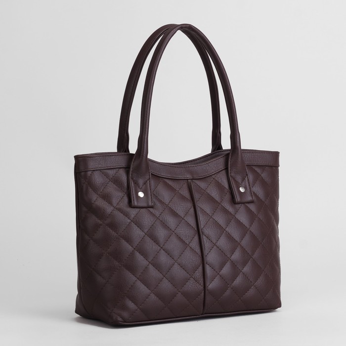 Сумка женская, отдел на молнии, стёжка, цвет коричневый