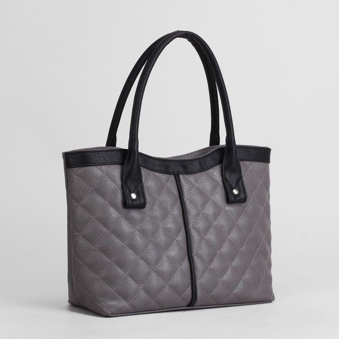 Сумка женская, отдел на молнии, стёжка, цвет серый