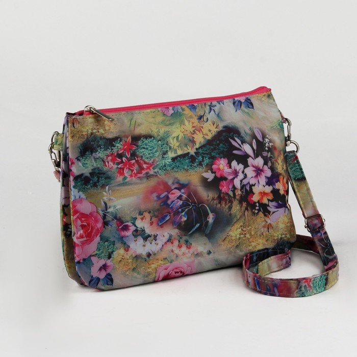 Сумка женская "Розы", отдел на молнии, наружный карман