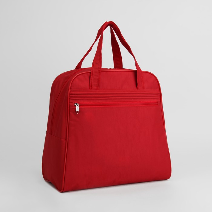 Сумка дорожная, отдел на молнии, наружный карман, цвет красный