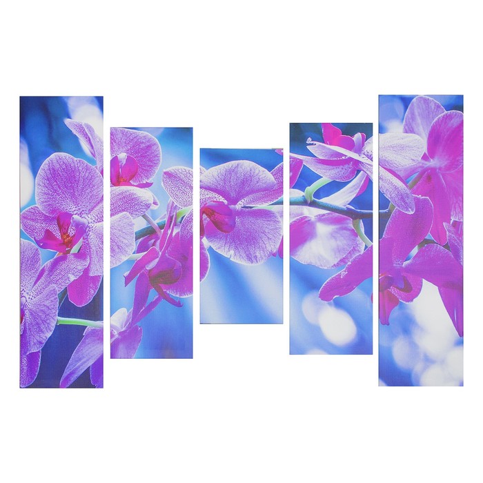 Модульная картина на подрамнике "Веточка фаленопсиса" (1-30х60; 2-30х80; 2-30х100)