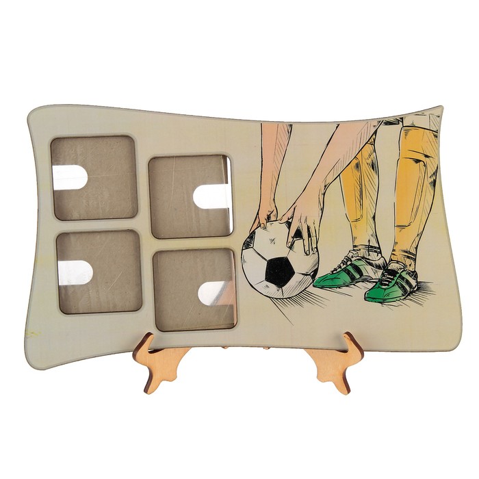 Фоторамка на 4 фото 5х5 см "Моя жизнь - футбол"