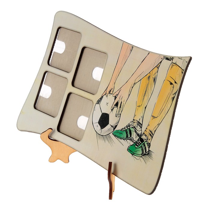 Фоторамка на 4 фото 5х5 см "Моя жизнь - футбол"