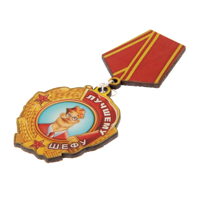 Магнит "Медаль шефу" 6х9 см