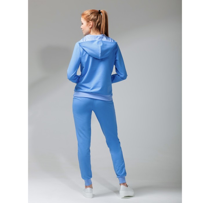 Костюм спортивный с капюшоном женский MINAKU, размер 48, цвет голубой