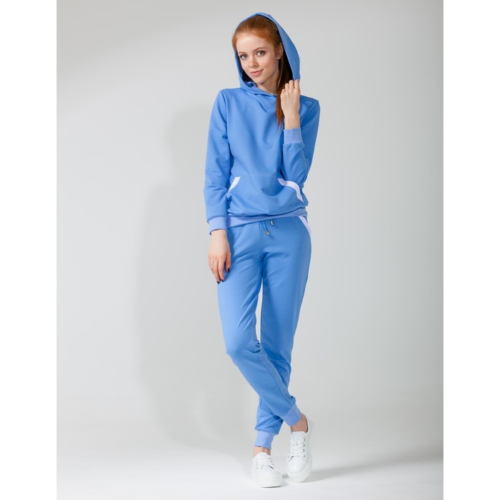 Костюм спортивный с капюшоном женский MINAKU, размер 48, цвет голубой