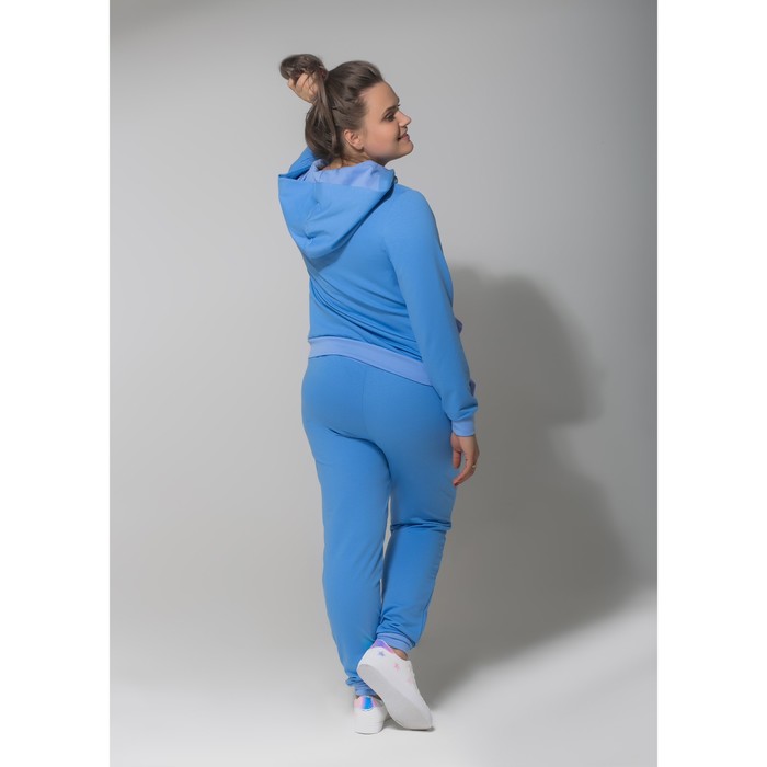 Костюм спортивный с капюшоном женский MINAKU, размер 54, цвет голубой