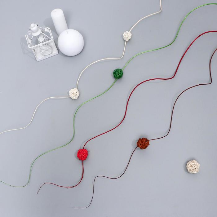 Декоративные ветки "Шарики Китте" (набор 10 шт.), микс