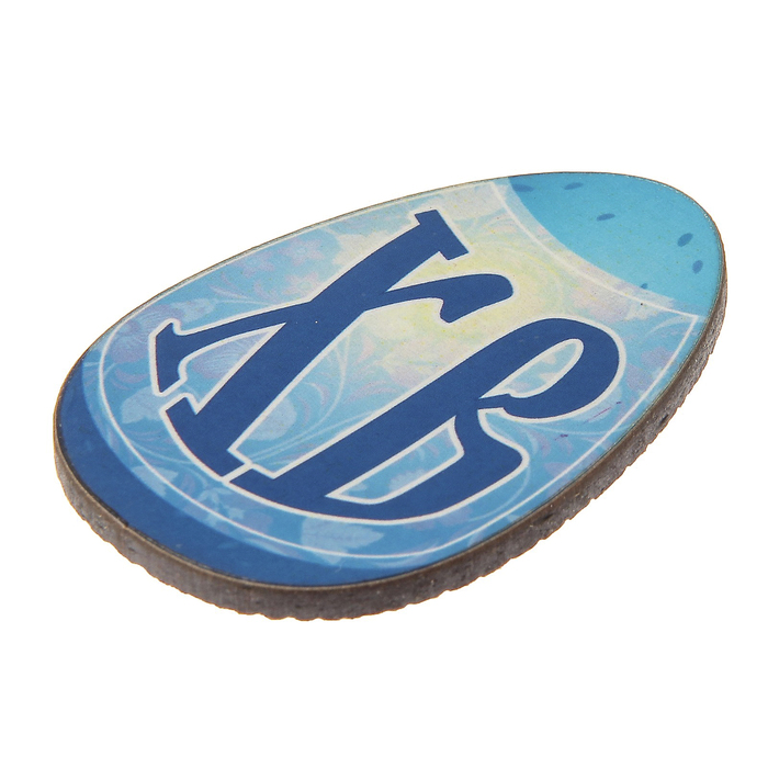 Магнит дерево "Яйцо" синий 5,5х3,5 см