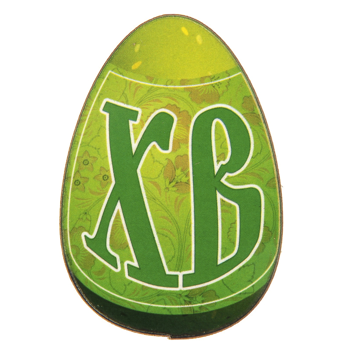 Магнит дерево "Яйцо" зеленый 5,5х3,5 см