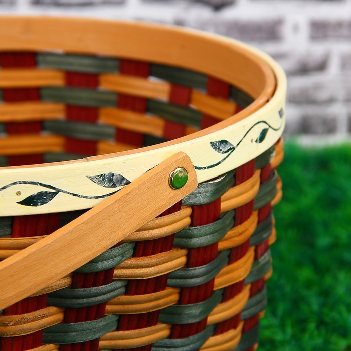 Корзина «Плетёнка», D=30, H=17/33 см, шпон