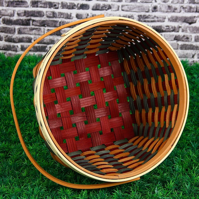 Корзина «Плетёнка», D=30, H=17/33 см, шпон