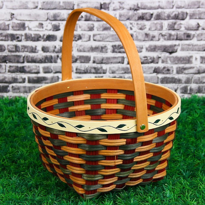 Корзина «Плетёнка», D=26, H=14/30 см, шпон