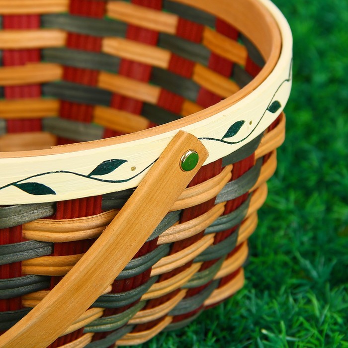 Корзина «Плетёнка», D=26, H=14/30 см, шпон