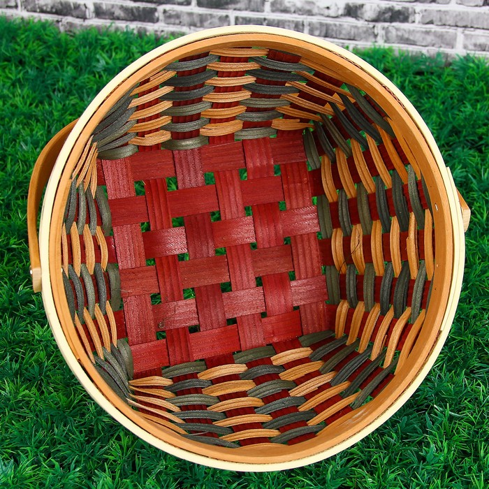 Корзина «Плетёнка», D=26, H=14/30 см, шпон