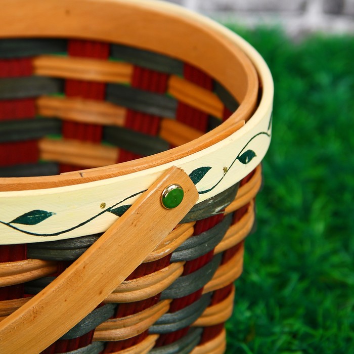 Корзина «Плетёнка», D=22, H=12/24 см, шпон