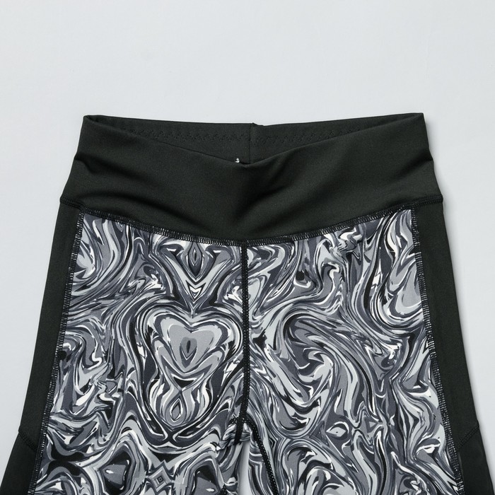 Легинсы женские спортивные 89150 цвет серый/чёрный, размер 40-44 (S/M)