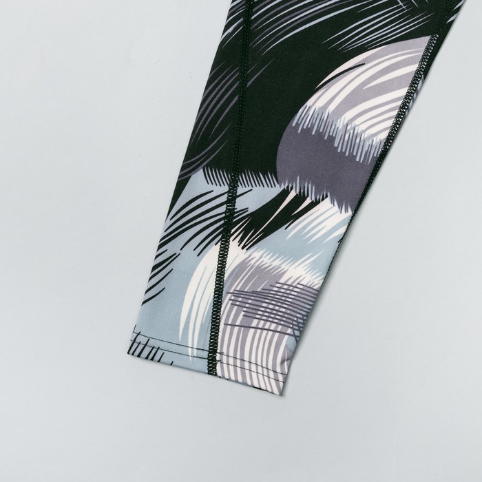 Легинсы женские спортивные 89160 цвет серый/чёрный, размер 40-44 (S/M)