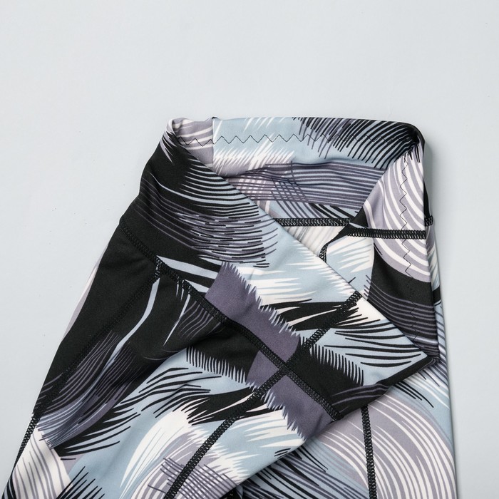 Легинсы женские спортивные 89160 цвет серый/чёрный, размер 44-48 (M/L)