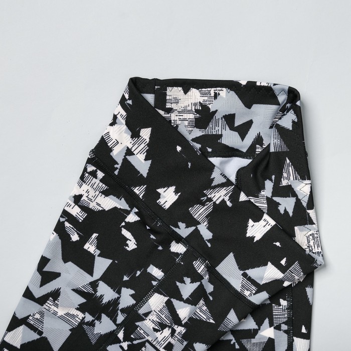 Легинсы женские спортивные 89190 цвет чёрный/серый, размер 44-48 (M/L)