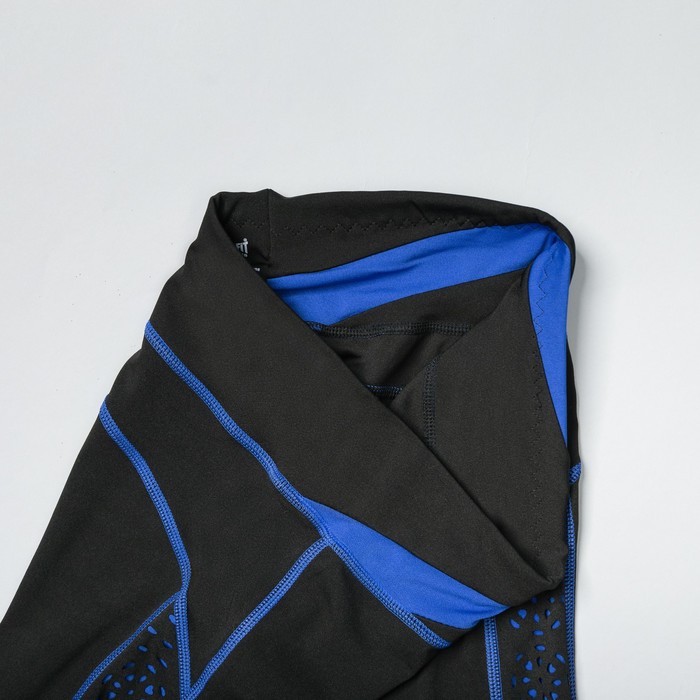 Легинсы женские спортивные 89210 цвет чёрный/синий, размер 40-44 (S/M)