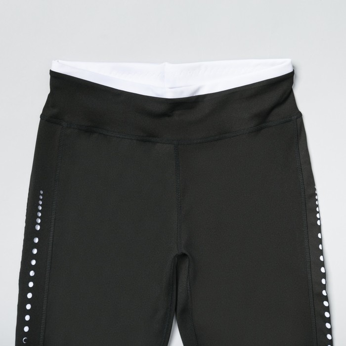 Легинсы женские спортивные 89220 цвет чёрный/белый, размер 40-44 (S/M)