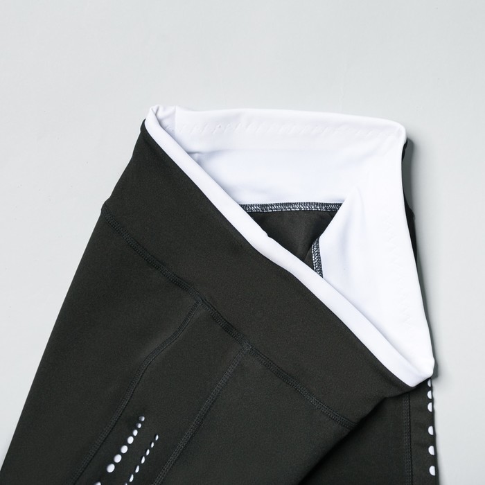 Легинсы женские спортивные 89220 цвет чёрный/белый, размер 44-48 (M/L)